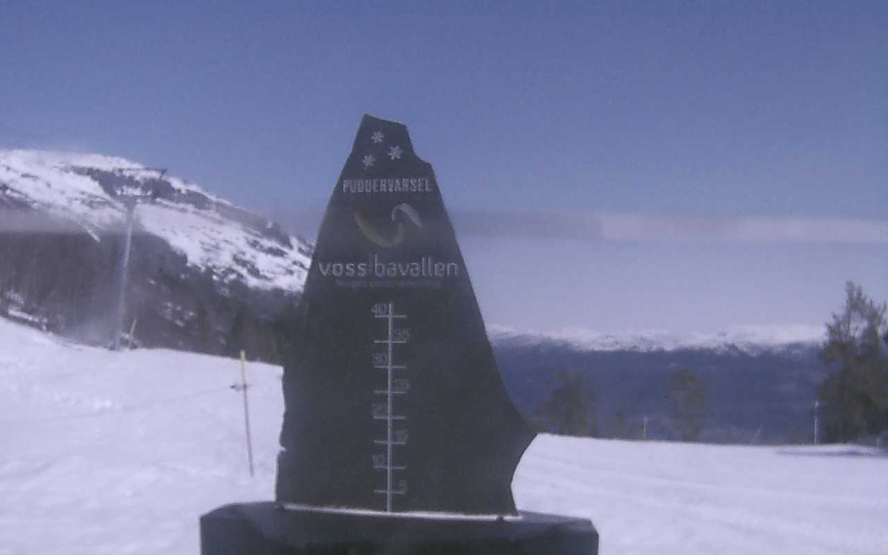 Voss - pistes de ski de Slettafjell; indicateur de profondeur de neige